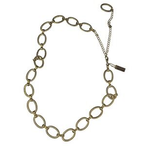 Nine & Company Gold Chain Link Belt Adjustable 32"–43" Statement Metal Belt